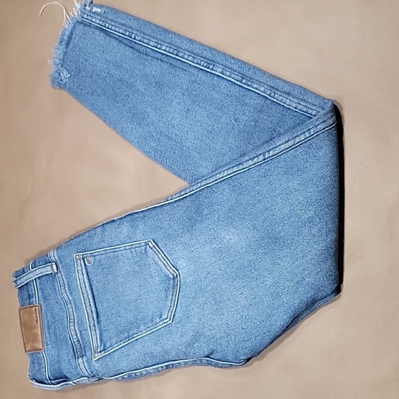 Madewell Size 26 10” High-Rise Skinny Blue Button Fly Denim Jeans Raw Hem - Picture 1 of 14